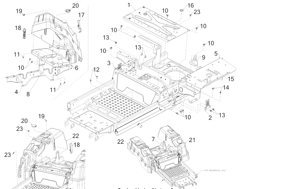 Platform Diagram and Parts List for Z-FORCEL60KH (17ASDALD056)(2018) Cub Cadet Lawn Tractor